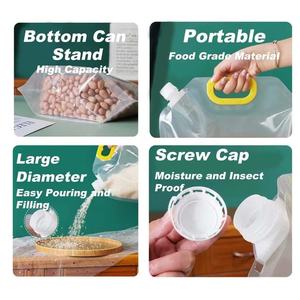 Wholesale Large Capacity 2500ml Grain <b>Plastic</b> <b>Bag</b> Food <b>Storage</b> Sealed <b>Bag</b> for Kitchen Pantry Organization Reusable Airtight Bulk - Product Image 3