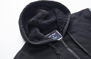 Sweat à capuche zippé d'hiver pour homme Sweat-shirt en polaire Sherpa Manteaux épais et chauds Remise sur les soldes - Product Image 4