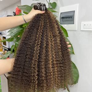 Extensions de cheveux humains vietnamiens 100% vierges, double tirage, couleur piano, texture Yaki, cuticules alignées, Mic Hair Company 100g - Product Image 6