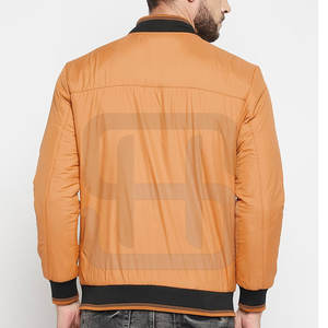 Diseño de logotipo personalizable Chaqueta de bombardero ligera para hombre Cuello alto Estilo callejero Tela de lona para el servicio del OEM del invierno - Product Image 2