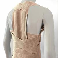 Correcteur de posture ergonomique beige, soutien lombaire et des épaules réglable pour adultes