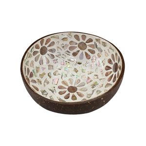 Bol en laque de noix de coco écologique de haute qualité avec nacre incrustée prix de gros bon marché pour les ustensiles de cuisine bol alimentaire Vietnam - Product Image 3