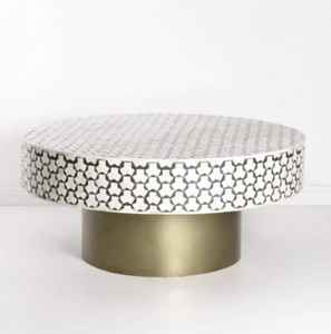 Mesa de centro con incrustaciones de hueso de diseño tradicional moderno, muebles de primera clase para sala de estar a un precio excelente - Product Image 5