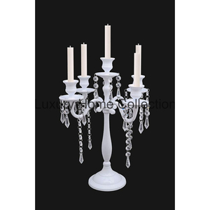 Gotas de metal y soporte votivo de vidrio Candelabro Color negro completo Recubierto de polvo Mesa Centro de mesa hecho a mano Suministros DE LA India - Product Image 4