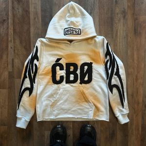 Conjunto de Sudadera con capucha bordada desgastada con logotipo de parche personalizado de alta calidad - Product Image 6