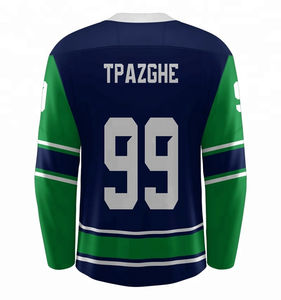 Vente en gros de maillots de hockey sur glace pour adultes, uniforme sur mesure avec pantalon et chaussettes 100% polyester respirant à séchage rapide - Product Image 2