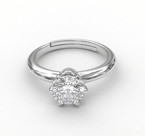Anillo de Compromiso con Diamante de Corte Brillante Redondo para Mujer, Diamantes Cultivados en Laboratorio - Product Image 1