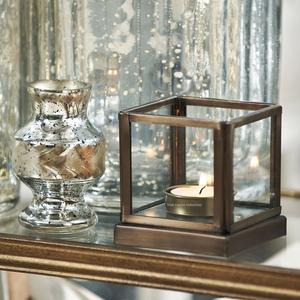 Bougeoir à photophore en verre encadré en métal fait main Boîte en verre carrée Photophore pour la décoration de la maison et du jardin - Product Image 1