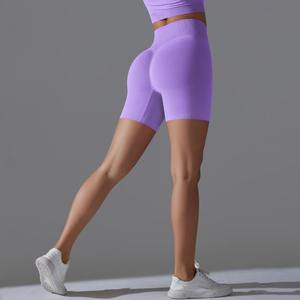 Wholesale <b>White</b> Blank Workout Athletic Active Wear Seamless Lifting Sports Fitness Plus Size <b>Women's</b> Gym Yoga Shorts - Product Image 3