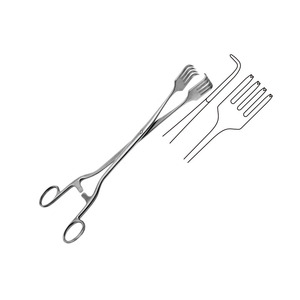 Pinzas de tenáculo uterino Billroth (Pratt) de alta calidad, 4x4 dientes, tamaño de la mandíbula, 21mm, instrumentos quirúrgicos, 27 Cm/10 3/4" - Product Image 1