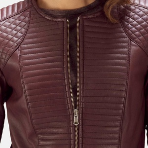 2024 Otoño Invierno chaqueta de cuero de moda para mujer abrigo de manga larga para mujer con solapa cremallera calle prendas de vestir tela de lona estampada - Product Image 2