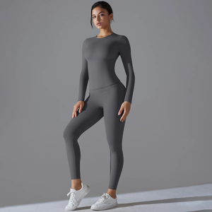 Conjunto Deportivo de Yoga, Transpirable y Elástico, Top Deportivo Ajustado para Gimnasio, Yoga y Fitness, Leggings Transpirables con Control de Abdomen y Efecto Moldeador - Product Image 4
