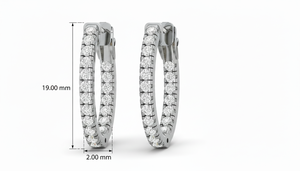 Pendientes de Aro Laterales de Oro de 14K y Diamantes Naturales Brillantes de 0.56 CTTW para Mujer - Product Image 2
