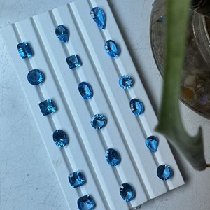 ผสมรูปร่างเว้าสีฟ้าสวิสบุษราคัมสำหรับจี้แหวน6x8mm ทำเครื่องประดับ - Product Image 3