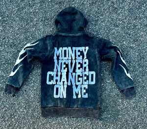 ชุดกีฬาสองชิ้นสำหรับผู้ชายชุดวอร์มผ้าฝ้ายปักลายปรับแต่งโลโก้ได้กางเกงขนแกะมีฮู้ด - Product Image 4