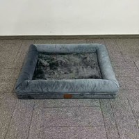 Coussin pour chien et chat écologique de luxe, compressible, toutes saisons, chaud, rectangulaire, XL, amovible, lavable, avec rebond rapide