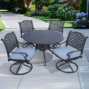 Expérience de salon extérieur confortable Meubles de balcon en fonte pour quatre pour hôtels appartements fermes avec détails antiques - Product Image 4