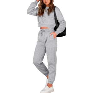 Moda personalizada de dos piezas chándales de las mujeres a la venta ropa deportiva gimnasio Fitness Tech polar chándales de entrenamiento - Product Image 1