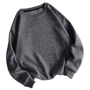 Heavyweight Fleece Oversized <b>Sweatshirt</b> <b>Men</b> Women Plain <b>Crewneck</b> Pullover Drop Shoulder Long Sleeve Casual Winter Streetwear - Product Image 1