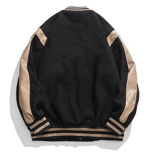 Chaqueta universitaria 2025 unisex para hombre, abrigo largo con cuello levantado y letras, estilo callejero teñido liso para invierno, servicio OEM disponible - Product Image 2