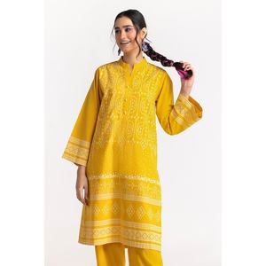 Ensemble chemise en coton imprimé à blocs et pantalon teint Chambray KST-43020 - Product Image 3