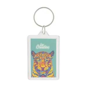 Llavero de acrílico personalizado con fob impreso para merchandising y mosquetones promocionales - Product Image 1