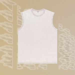 Débardeur de sport pour homme en polyester/coton respirant, coupe ample, manches courtes, pour musculation, t-shirt lourd pour homme - Product Image 6