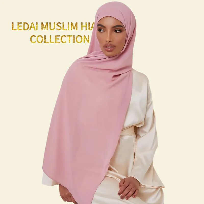 Wholesale stretchy chiffon hijab scarf trendy fashion opaque chiffon hijab scarves for women medina silk voile hijab