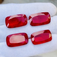 Rouge Mozambique Shade Ruby Natural Ruby Doublet Coussin Forme Cut Stone Loose Gemstone Calibrated Stone Size For Making Jewelry.