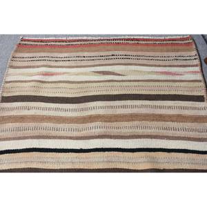 พรมขนแกะสีน้ำตาลเบจ9.2ft 3.1ชิ้นสไตล์ตุรกีแบบเย็บปะติดปะต่อกันเป็นมิตรกับสิ่งแวดล้อมพรมรองกองยางพาราขนาดกลาง - Product Image 3