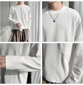 Alta calidad primavera otoño hombres manga corta 100% algodón Casual deportes Fitness correr Camiseta cuello redondo ajuste suelto Anti-retráctil - Product Image 6