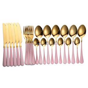 Customized Cheap Stainless Steel Multicolor Silverware <b>Set</b> 24 Pieces <b>Flatware</b> <b>Set</b> For 6 Restaurant Hotel Wedding - Product Image 4
