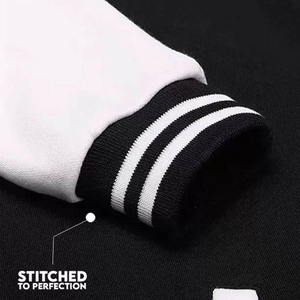 Chaqueta universitaria ajustada de calle personalizada para hombre, chaqueta universitaria de manga de cuero de secado rápido con soporte de tela de lana para hombre - Product Image 5