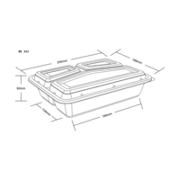 Conteneur alimentaire à 3 compartiments en plastique PP 100% 930 ml pour solution d'emballage à emporter pour les restaurants et les cuisines