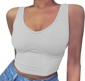 Camiseta sin mangas de entrenamiento ecológica para mujer de algodón 100% de alta calidad al por mayor, camiseta transpirable con ajuste muscular, botón de diseño de logotipo personalizado - Product Image 1