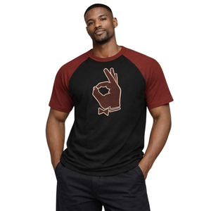 T-shirt à manches longues en coton premium Kappa Alpha Psi YO Hand Sign 1911 Noire Raglan, vêtements décontractés de fraternité grecque - Product Image 1