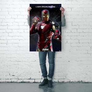 Avengers Endgame Modern <b>Poster</b> I Am Iron Man Made of Durable Paper - Product Image 3