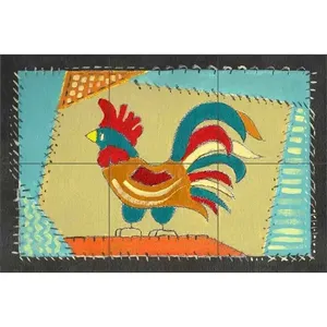 Mural de cerámica con temática de gallo, arte de pared de Ramona Jan Tile Backsplash, POV-RJA008 - Product Image 1