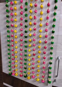 Tentures de boules et perles dorées faites à la main pour guirlandes et couronnes de mariage festif pour la décoration d'événement Diwali Mandir - Product Image 4