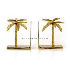 Fancy Aluminum Gold Palm <b>Tree</b> Shape Study Room and Dining Room Bookends Wholesale Exclusive Quality Metal Handmade <b>Book</b> Holder - Product Image 1