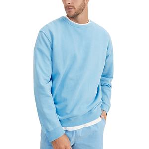 Sudadera de Forro Polar Gruesa, 100% Algodón, Lisa, Cuello Redondo, Transpirable, Bordada, Talla Grande para Hombre - Product Image 1