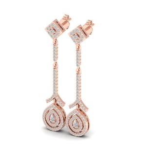 REYES 925 Sterling Silver Moissanite Dangle Drop Earrings Unique New Design High Quality Bridal Wedding Jewelry for Women - Product Image 3