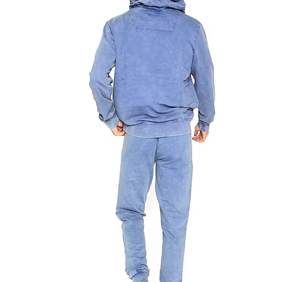Conjunto de pantalones de chándal apilados y Sudadera con capucha lavada con ácido de 400g/m² holgada de rizo francés - Product Image 4