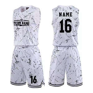 Ensemble de maillots de basket-ball réversibles en gros, maille respirante, imprimé numérique cousu, anti-UV, séchage rapide, 100% polyester, taille plus - Product Image 6