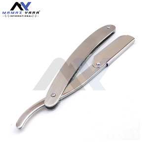 <b>Silver</b> Barber Straight Shaving Razors Swing Lock Professional Folding Straight Razor Grooming Fully Customized Barber Razors - Product Image 6