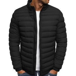 Trendy Men Stitched Pattern Puffer Jacket Comfortable Fit Durable Winter Outerwear - Product Image 4