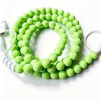 Câble de charge pour téléphone 4 en 1 créatif avec perles, motif de ballon de sport, cordon de chargeur USB décoratif, vente en gros