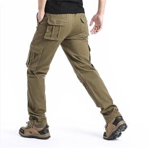 Pantalones Overol Holgados con Bolsillos Grandes para Hombre, Pantalones Deportivos para Exteriores, Pantalones Tácticos para Correr, Cintura Elástica, Algodón Puro, Pantalones Casuales de Trabajo - Product Image 2