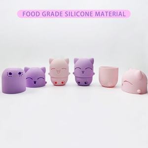 Nuevo Estuche Protector de Silicona Portátil con Diseño de Gato de Dibujos Animados Europeo Americano para Borla de Maquillaje y Esponja de Belleza, con Función de Limpieza y Almacenamiento, Modelo Cápsula - Product Image 3
