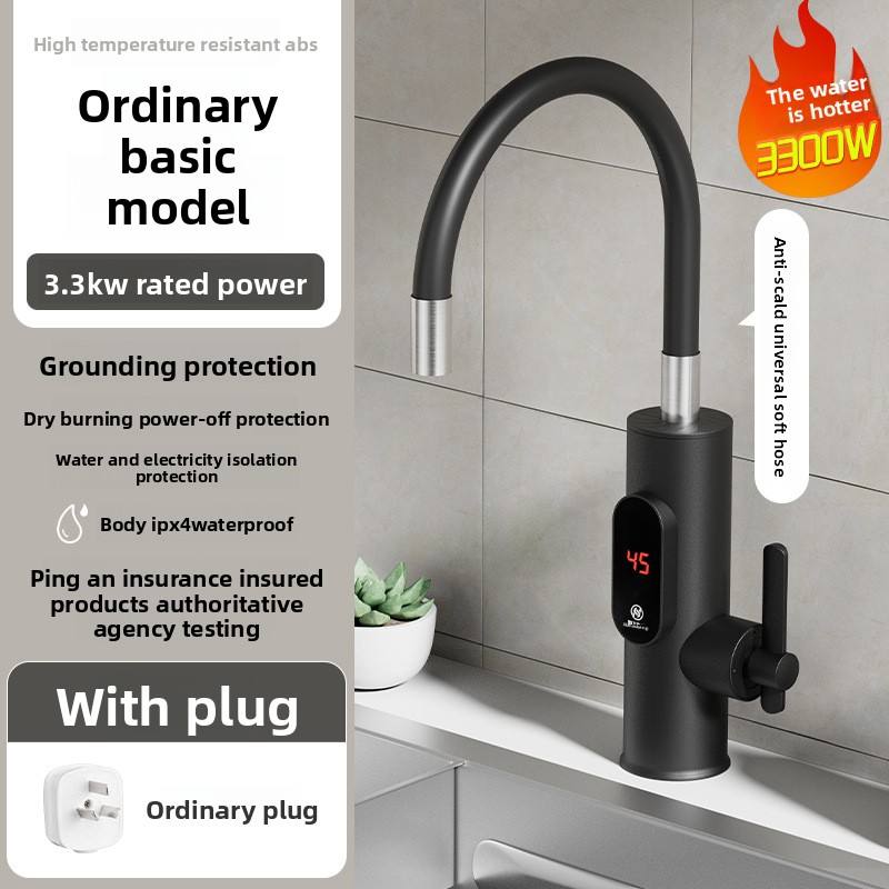 Noir avec affichage numérique + tube anti-brûlure + prise domestique